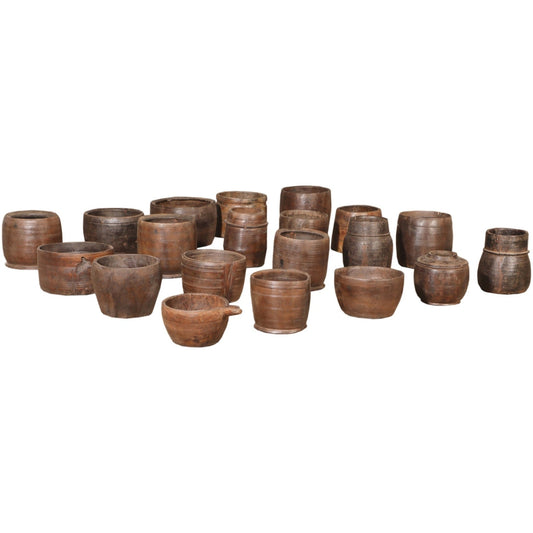 RM-060526, Art. Wooden Pot, Teak, 50+Yrs Old - iDekor8