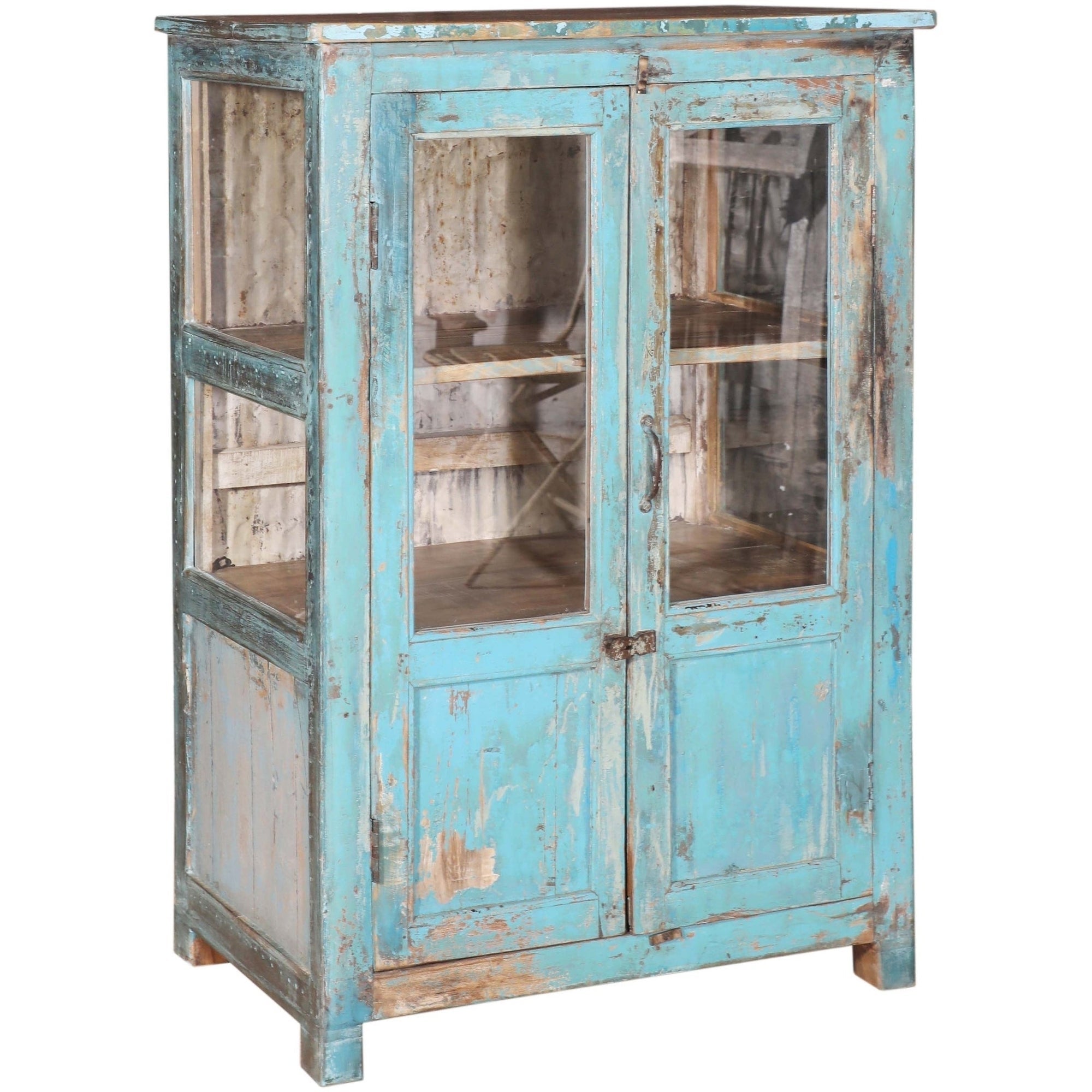 RM-060770, Wooden Cabinet With Glass, Teak, 50+Yrs Old - iDekor8