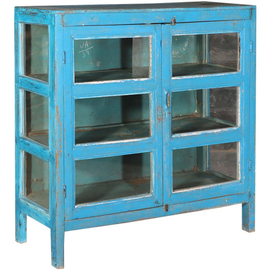 RM-060240, Wooden Cabinet With Glass, Teak, 50+Yrs Old - iDekor8
