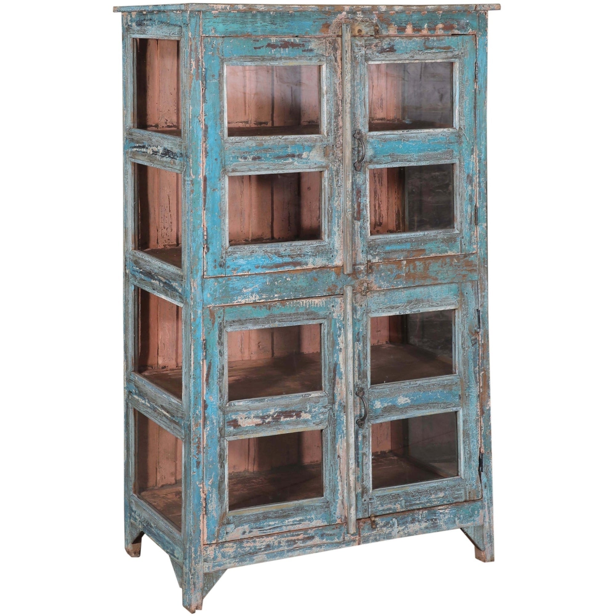 RM-059478, Wooden Cabinet With Glass, Teak, 50+Yrs Old - iDekor8
