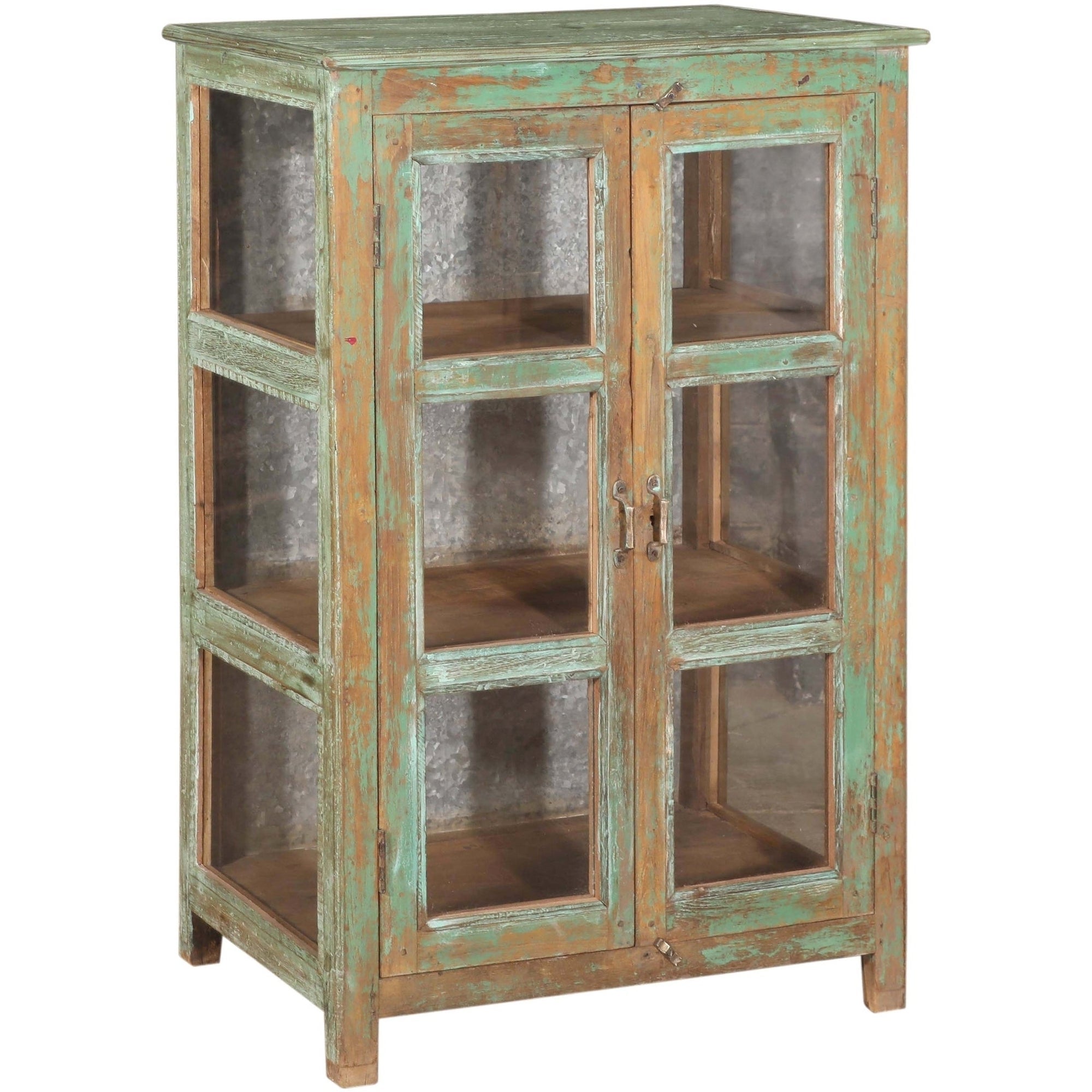 RM-059261, Wooden Cabinet With Glass, Teak, 50+Yrs Old - iDekor8