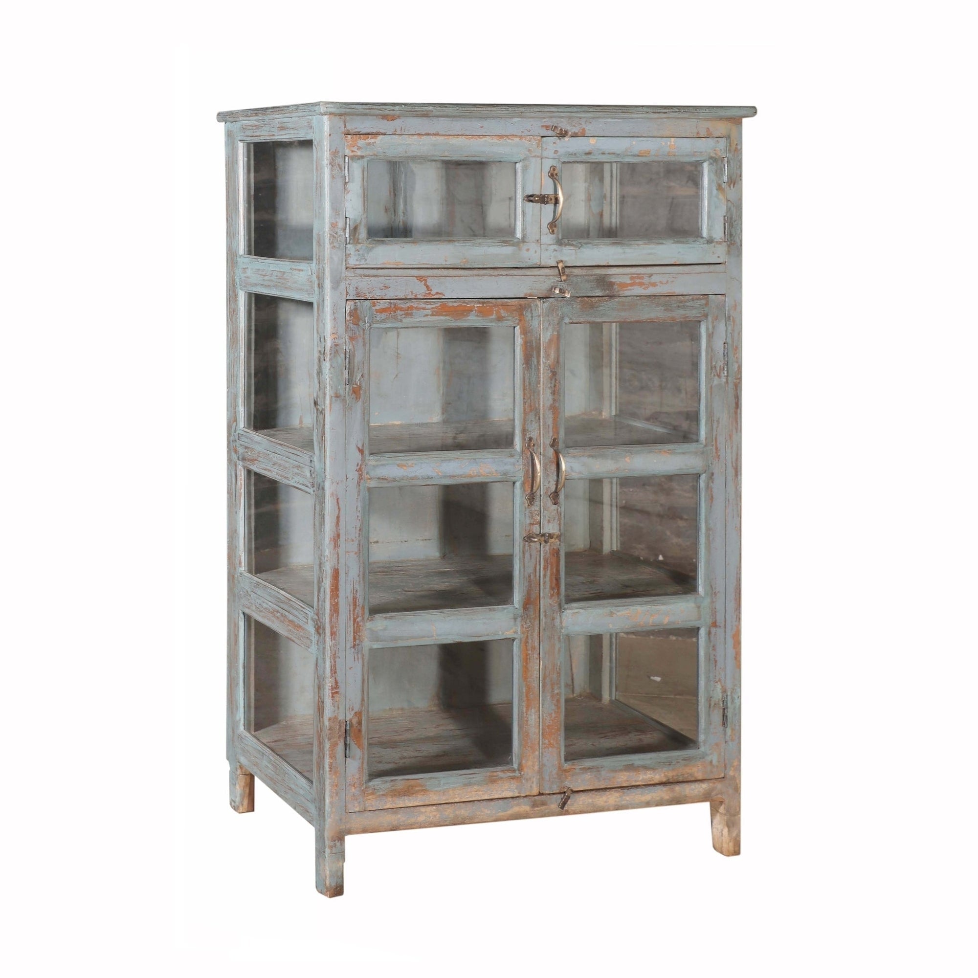 RM-059197, Wooden Cabinet With Glass, Teak, 50+Yrs Old - iDekor8
