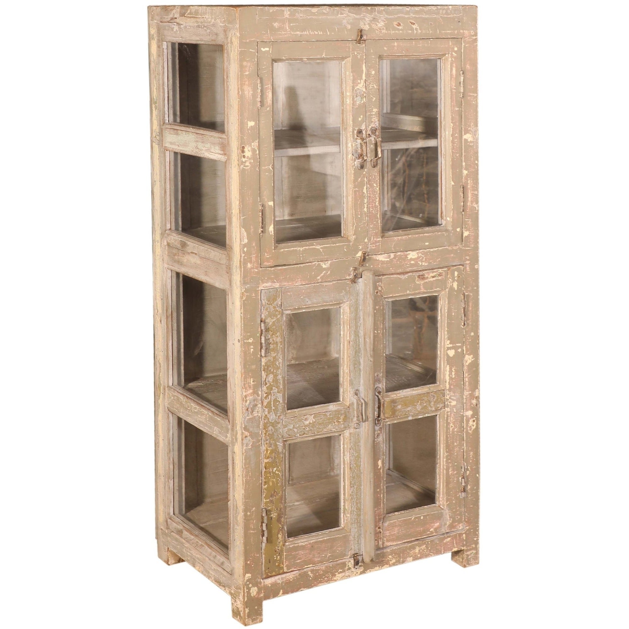 RM-058373, Wooden Cabinet With Glass, Teak, 50+Yrs Old - iDekor8