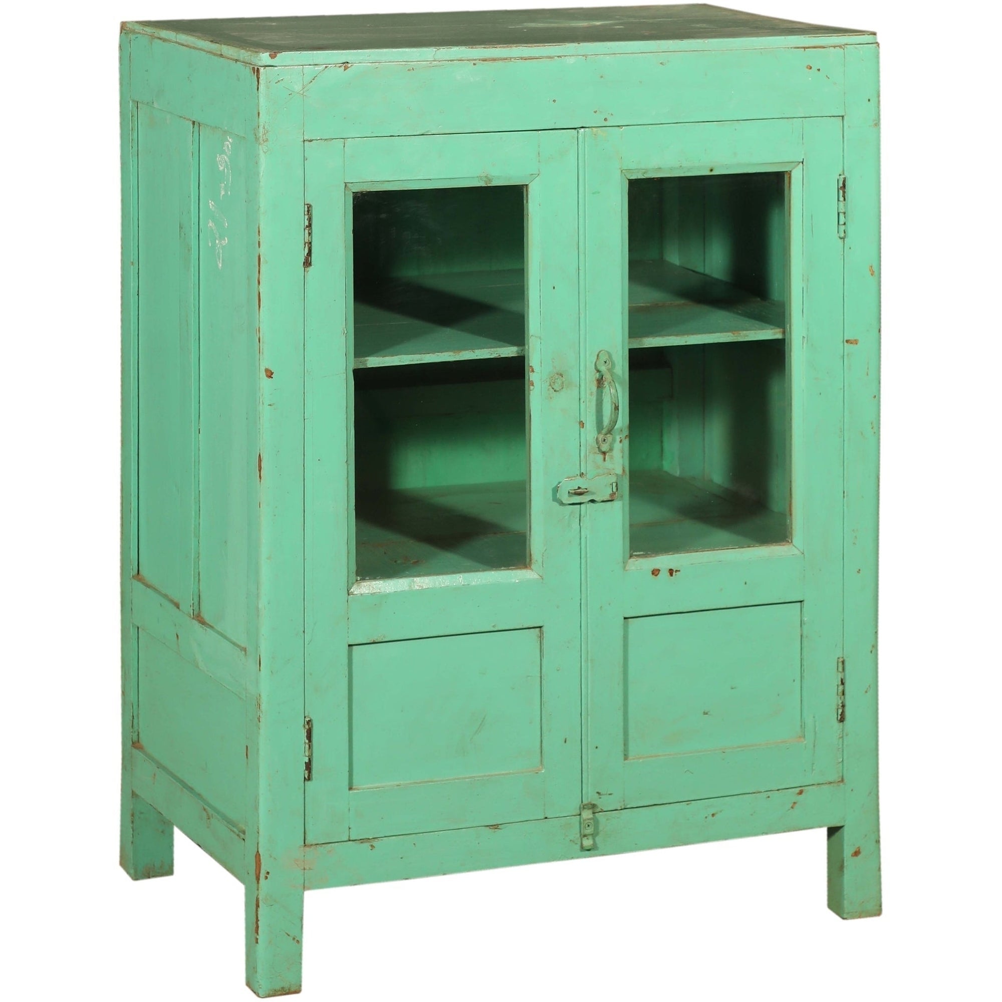 RM-054099, Wooden Cabinet With Glass, Teak, 50+Yrs Old - iDekor8