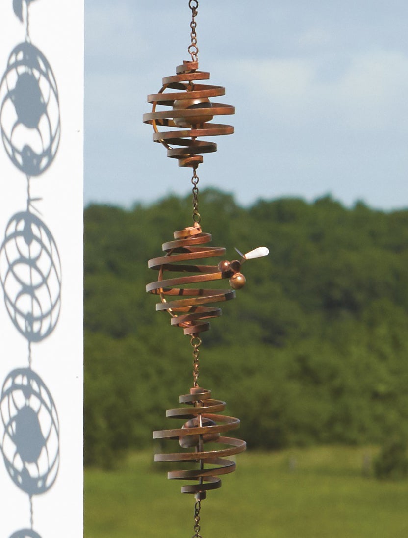 Bee Spiral Rain Chain