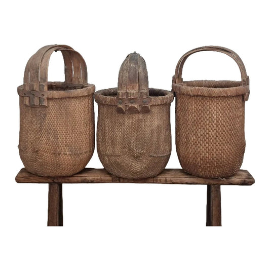 Vinatge Round Willow Basket - iDekor8