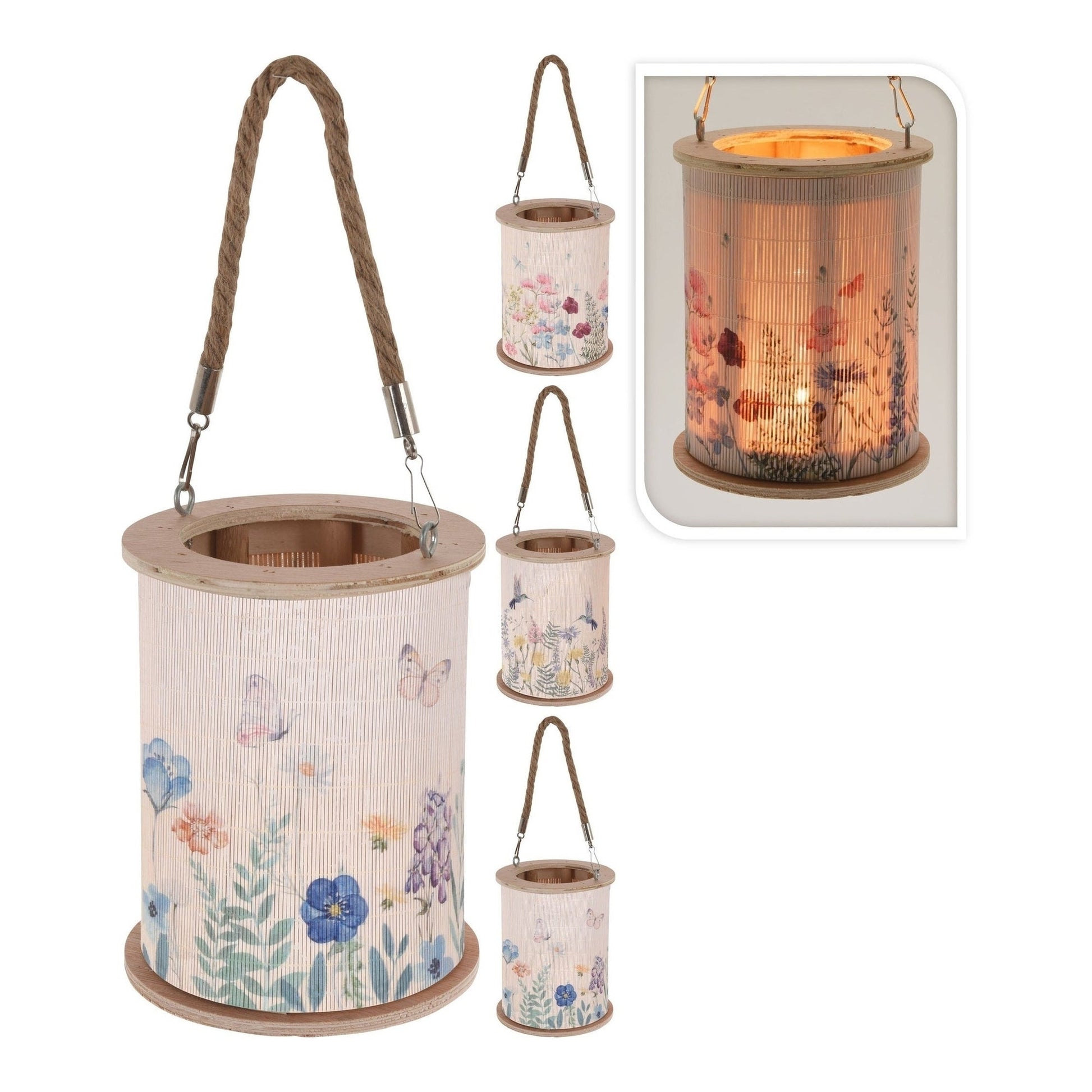 Azul Lantern Bamboo And Wood 3Ass, 35% Off - iDekor8