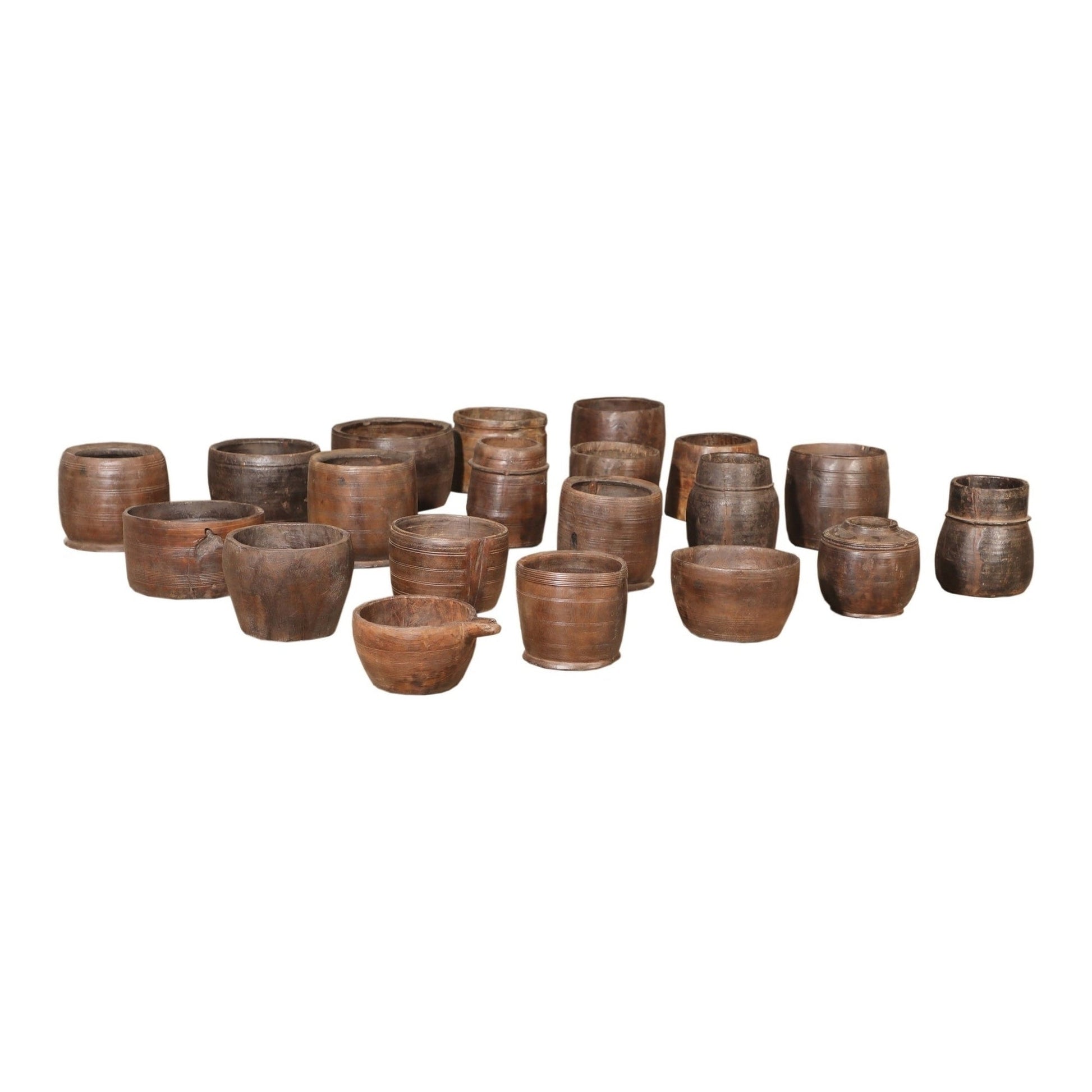 RM-060526, Art. Wooden Pot, Teak, 50+Yrs Old - iDekor8