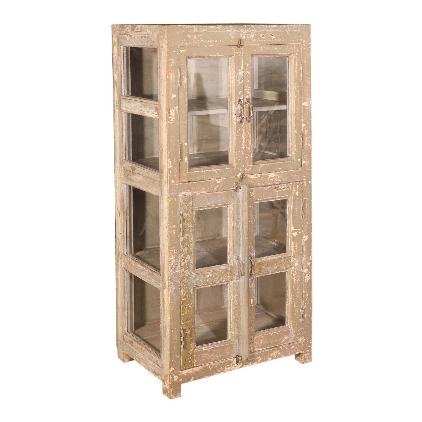 RM-058373, Wooden Cabinet With Glass, Teak, 50+Yrs Old - iDekor8