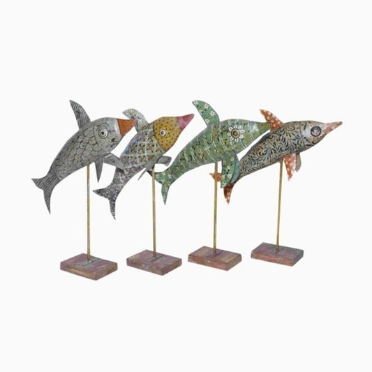 RS049499, Art. Iron Fish Sculpture - iDekor8