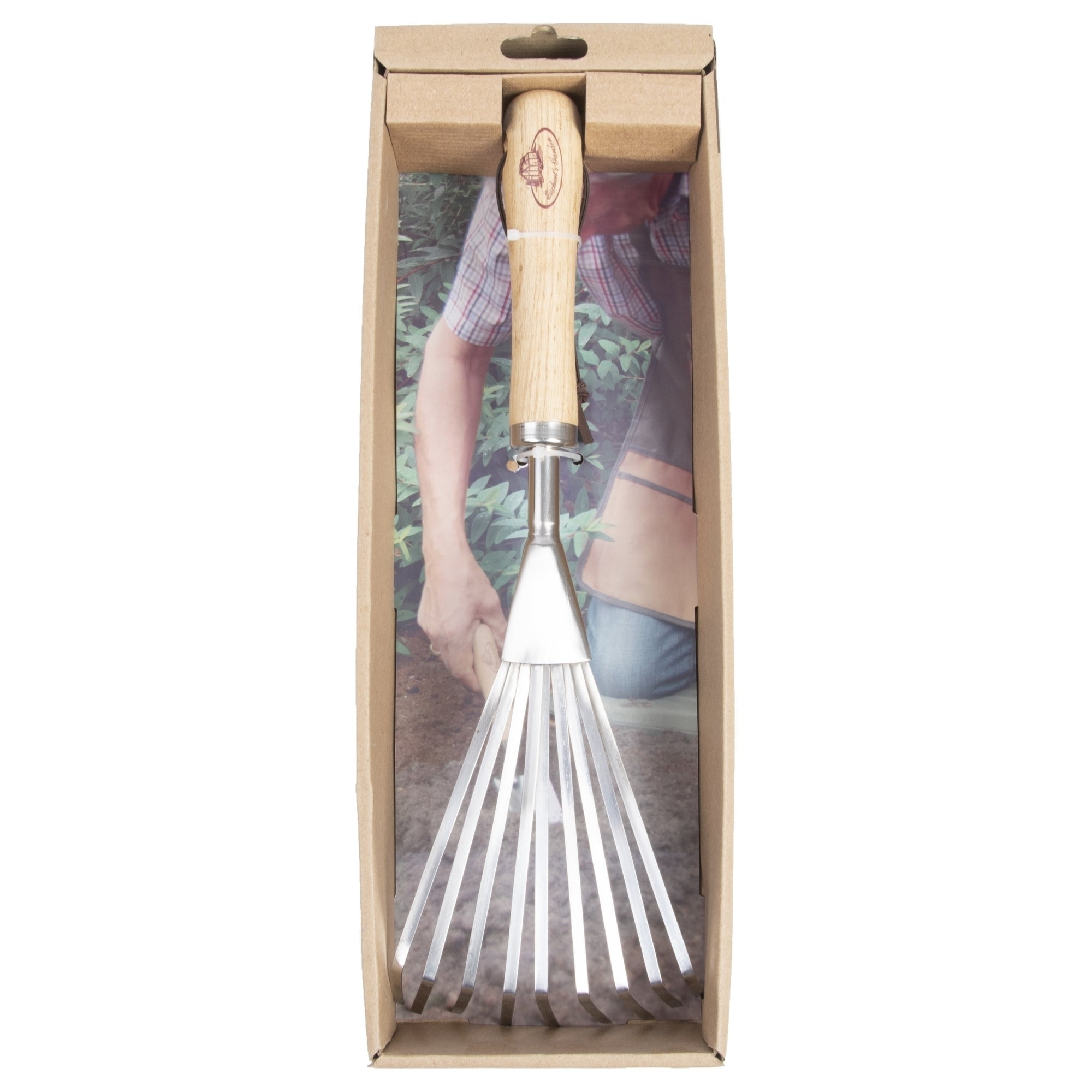 Hand Leaf Rake, Stainless steel, ashwood, leather – North American ...
