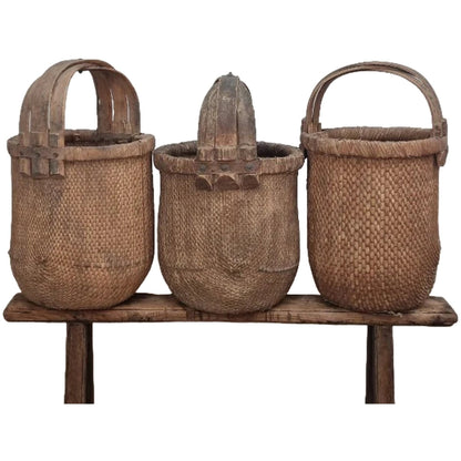 Vinatge Round Willow Basket - iDekor8