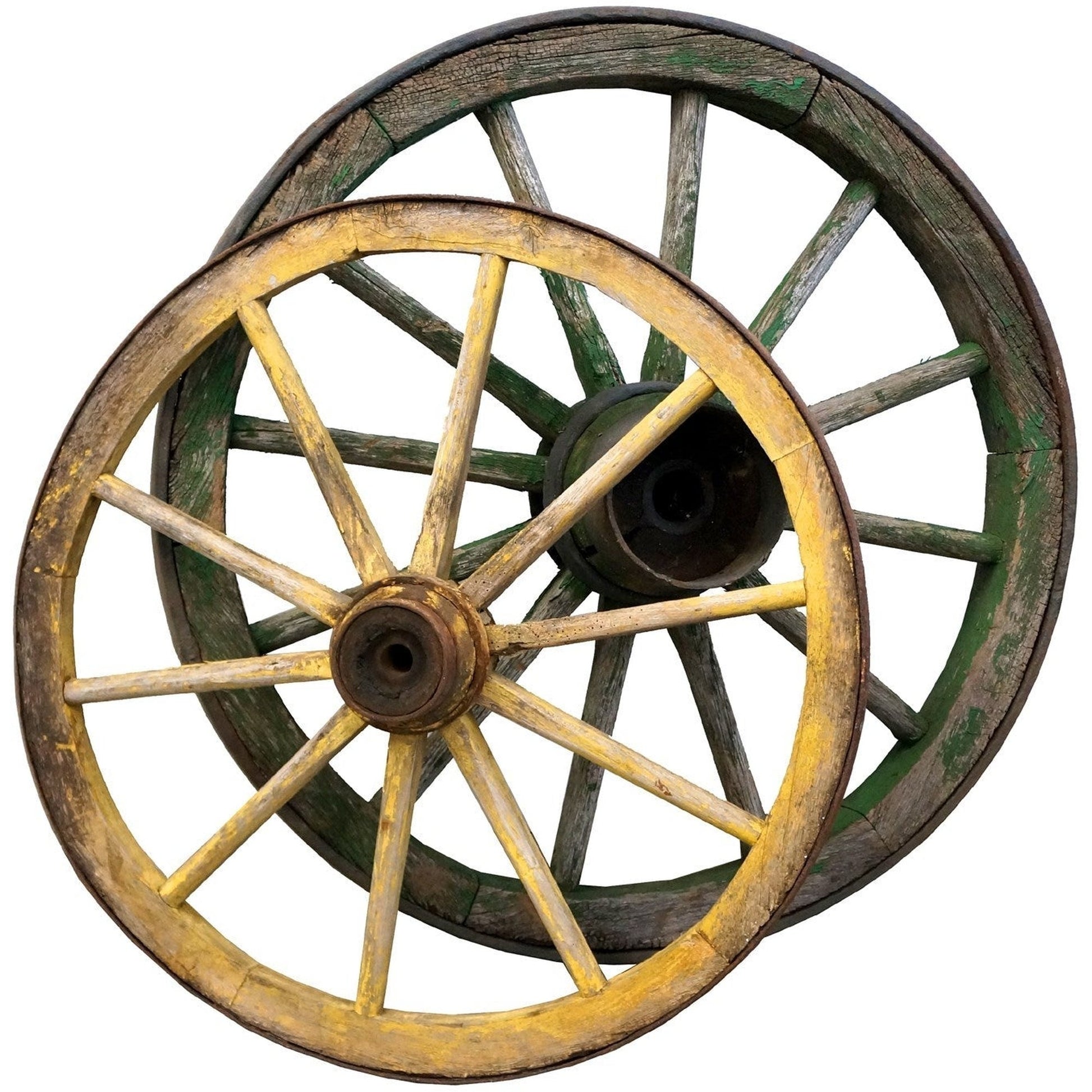 Antique Cart Wagon Wheels L - iDekor8