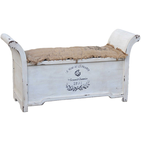 Mangowood Storage Bench With Cushion - iDekor8